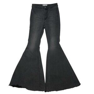 Free People Just Float On Flare Jeans 25 Wash Black Charcoal High Rise